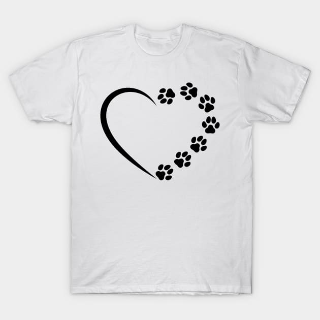 Paw Print. Dog paw print. Puppy paw. Dog paw Silhouette T-Shirt by designgoodstore_2